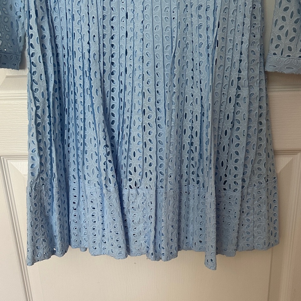 Michael Kors Sky Blue Eyelet Blouse - Picture 6 of 6